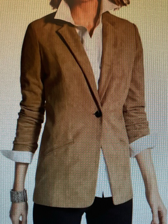 Chico's Jackets & Blazers - Chico's camel tan Suede-Look Single-Button Blazer